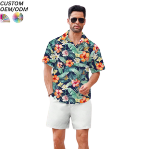 Chemises décontractées sur mesure en velours côtelé à carreaux, broderie de haute qualité, boutons, impression par transfert thermique pour hommes coupe oversize - Product Image 2