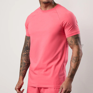 T-shirt de sport personnalisé pour homme 100 % coton tricoté polyester/coton avec impression de logo personnalisée, respirant et anti-plis, vêtement de fitness - Product Image 1