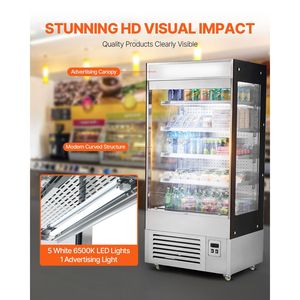Vetrina Refrigerata Commerciale a 4 Ripiani con Barriera d'Aria e Luci LED - Product Image 6