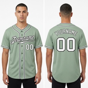 Custom Men's Green Baseball Jersey <b>Short</b> Sleeve <b>Mesh</b> Breathable Button Front Team Name Print Regular Fit All Seasons Apparel - Product Image 5
