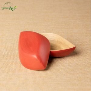Handcrafted Customized Leaf Shape Spun Bamboo Bowl Natural <b>Grain</b> Matte Lacquer Finish Disposable Dishwasher Safe Eco-Friendly - Product Image 4