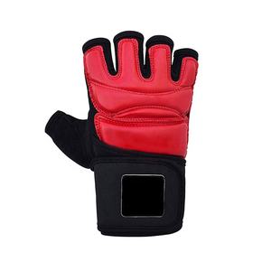 Guantes de medio dedo MMA de PVC de piel de vaca personalizados de alta calidad Guantes de PU de cuero de entrenamiento profesional Boxeo de artes marciales personalizado - Product Image 3