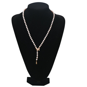 Collier en perles d'eau douce authentiques de Zhuji, style papillon, chaîne de clavicule, vente en gros, pendentif tendance - Product Image 5