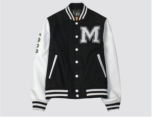 Veste pour homme avec logo personnalisé, veste varsity, veste bomber patchwork, broderie, motif montagne, vêtements d'extérieur - Product Image 5