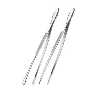 Pinzas extra largas de acero inoxidable con revestimiento, pinzas de cocina de precisión para freír y herramienta para estilizar alimentos. - Product Image 1