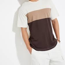 Camiseta de Poliéster para Hombre, Diseño de Color en Contraste, Estilo Urbano, Tejido Piqué Transpirable, Prenda Esencial de Verano - Product Image 3