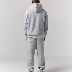 Ensemble de survêtement gris à capuche pour homme Mono Clothing, 100 % coton, coupe classique, sweat-shirt décontracté avec poches latérales, vêtements d'hiver - Product Image 2