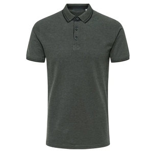 Chemise homme gris foncé à manches courtes, couleur unie, style décontracté, boutonnée, coupe classique, en maille, infroissable - Product Image 1