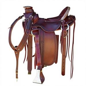 Selle de course personnalisée OEM en cuir de buffle véritable, selle anglaise durable, absorbant la transpiration, en bois, durable, confortable - Product Image 1