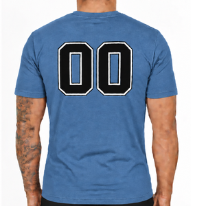 Camiseta Ajustada Azul Acero para Hombre, Manga Corta, Cuello Redondo, Estampado Personalizado, Corte Slim, Informal, de Algodón, Venta al por Mayor, Ropa Urbana Deportiva - Product Image 2