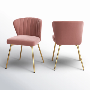 Contemporary Solid & Manufactured Wood Metal Velvet Foam <b>Dining</b> <b>Chair</b> for Home Office and <b>Dining</b> Model MD09 Vietnam Origin - Product Image 2