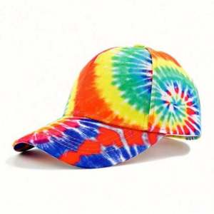 Nueva Gorra de Béisbol con Estampado Tie-Dye, Estilo Hip Hop, con Parches de Colores y Graffiti, Visera Protectora Solar con Degradado de Color - Product Image 3