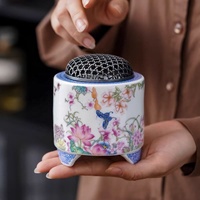 Pembakar Dupa Elektronik Keramik USB Grosir untuk Rumah, Pot Aroma Keramik, Penghangat Dupa Kering dengan Pengatur Waktu dan Kontrol Suhu