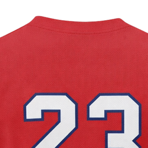 Jersey de Softbol Sublimado con Botones para Mujer, Corte Ajustado, Rojo y Azul, Uniforme Personalizado para Equipo con Diseño de Número en la Espalda - Product Image 5