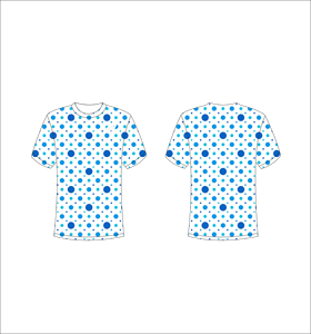 T-shirt pour homme bleu à pois imprimé, manches courtes, col rond, coupe décontractée, 100% coton tricoté, design respirant - Product Image 1