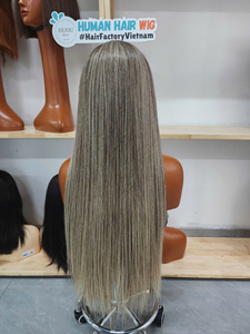 วิกผมตรงแบบ Bone Straight พร้อมเชือกผูกผมด้านหน้าแบบใส HD 13x4 วิกผมเวียดนามยาวสีบลอนด์ไฮไลท์ - Product Image 4