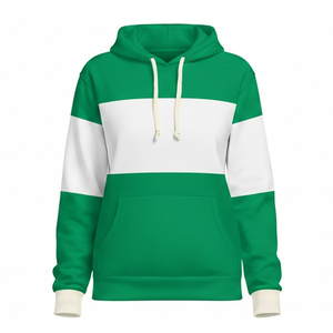 Sweat-shirts unisexes à manches longues personnalisés vert et blanc, style actuel, vêtements décontractés avec impression en relief, tissu polaire pour l'hiver - Product Image 1