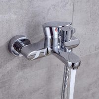 Robinet de baignoire mural, robinet de douche et robinet d'eau chaude chromé multifonction pour salle de bain