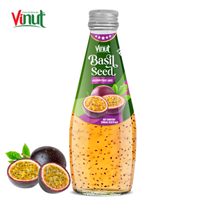 Échantillon Gratuit Boisson aux Graines de Basilic Sans Sucre 290ml Bouteille en Verre pour Boisson aux Fruits Aromatisée Naturelle Prix de Gros Usine Vietnamienne - Product Image 1