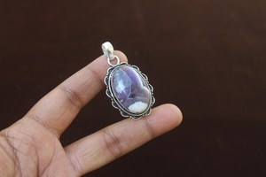 Colgante de Amatista con Plata 925, Joyería Tribal Hecha a Mano, Collar Boho, Regalo Único para Mamá - Product Image 6