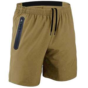 Men's Gym Fitness Casual Running <b>Shorts</b> Elastic Mid Waist Zip Pocket Athletic Workout with Drawstring Closure Pattern <b>Decoration</b> - Product Image 1