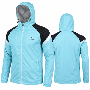 Chaqueta Deportiva Personalizada para Hombre, con Capucha, de Lana, Ligera, Cortavientos, de Secado Rápido, con Cierre Completo, para Correr, Marca Privada OEM - Product Image 1