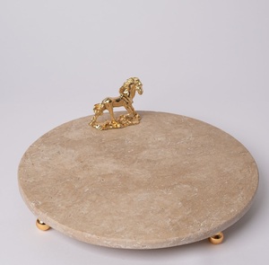 Luxury Travertine Marble Serving Tray With Natural Finish For Kitchen Counter Dining <b>Table</b> And <b>Coffee</b> <b>Table</b> Serving Decoration - Product Image 1