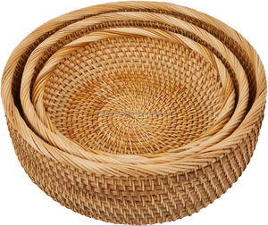 Venta caliente Cesta de almacenamiento de ratán natural con asas Uso diario sostenible Colorido funcional Hecho en Vietnam - Product Image 4