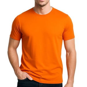 T-shirts basiques pour hommes OEM, 100% coton, sans col, manches courtes, coupe slim décontractée, imprimés colorés - Product Image 5