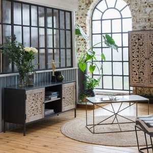 Mueble para TV Vandana Cresta Terra de madera de mango blanqueada - Product Image 4