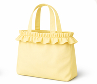 Bolsa de Mano de Lona de Algodón Ecológica Premium con Logotipo Personalizado, Bolsa de Bebé Azul Pequeña, Bolsas de Compras Recicladas para Exteriores