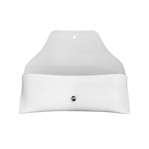 Étui à lunettes en cuir PU blanc doux, forme rectangulaire, style simple pour le rangement des lunettes - Product Image 1