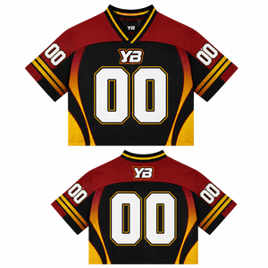 Camiseta de Fútbol Americano Personalizada al por Mayor, 100% Poliéster, Malla Transpirable, Secado Rápido, Antibacteriana, Unisex, Corte Holgado, para Fanáticos - Product Image 4