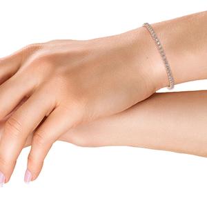 Elegante Pulsera de Tenis con Bisel de Diamantes Redondos Creados en Laboratorio en Oro Rosa de 9K, 3.11 CTW - Product Image 1