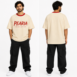 Camiseta Oversize de Algodón con Estampado Personalizado para Hombre, Estilo Ringer con Hombros Caídos, Camiseta Streetwear - Product Image 2