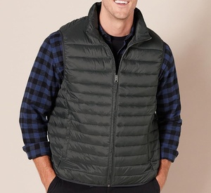 Hot Sell Custom LOGO Zipper Winter Puffer Vest <b>Jacket</b> <b>Men</b> Quilted Hood <b>Utility</b> Puffer <b>Jacket</b> Vest - Product Image 2