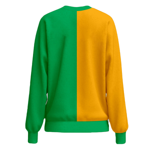 New Arrival Two Tone Sorority Embroidered logo Crewneck Women Sweatshirt Women Oversized Cotton College & School Wear Pullover - Product Image 6
