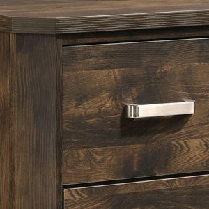 Comodino rustico a 2 cassetti in noce elegante per camera da letto - Product Image 5