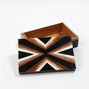 Wooden Box Black Zigzag Bone and Horn <b>Shells</b> <b>Jewellery</b> Box Trending in United States of America by Lametierartz - Product Image 2