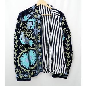 เสื้อแจ็คเก็ตกำมะหยี่ปักลายดอกไม้สำหรับผู้หญิง ปิดด้วยกระดุม ผ้าฝ้ายระบายอากาศ เป็นมิตรกับสิ่งแวดล้อม เหมาะสำหรับฤดูใบไม้ร่วง - Product Image 3