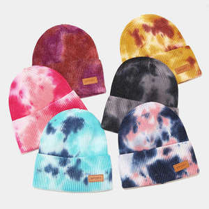 Bonnet unisexe en tricot épais style streetwear, 100 % acrylique, tie-dye, chaud, style hip-hop, personnalisable - Product Image 4