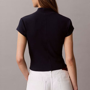 Camiseta Deportiva Corta para Mujer, Diseño OEM, Transpirable, Ligera, 180 g/m², Cuello con Media Cremallera, Ajuste Ceñido, Absorbe la Humedad - Product Image 2
