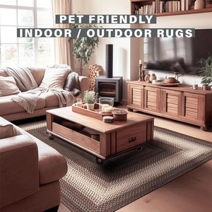 Tapis en jute personnalisable, grand format, écologique, léger, moderne, tissé à la main, couleur naturelle indienne, technique de tissage plat, pour porte - Product Image 5