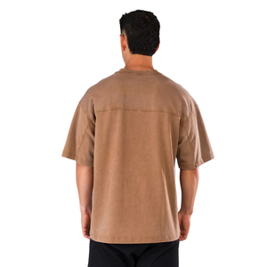 Chemise à manches courtes marron pour homme Union Mineral, coton de qualité supérieure, confortable, décontractée, tendance, vente en gros - Product Image 2