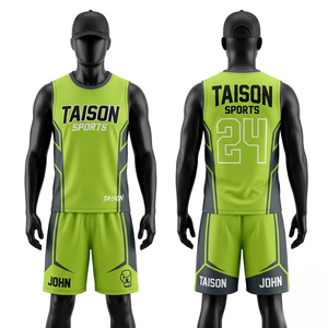 Premium 180 GSM Breathable Polyester Mesh Boxing Uniform Neon Green Grey Panel Design Custom Sublimation Logo - Product Image 1