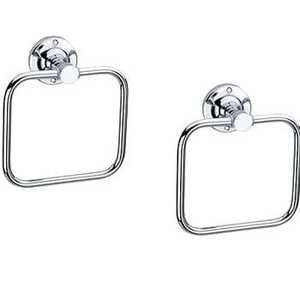 ที่แขวนผ้าเช็ดมือแบบติดผนัง สเตนเลสสตีล ยี่ห้อ Skies Trader รุ่น Chrome Square  ขัดเงาสีเงิน  สำหรับห้องน้ำ  จำนวน 2 ชิ้น - Product Image 1