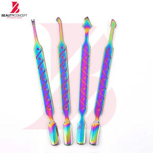 Pousse-cuticules en acier inoxydable à double tête, éliminateur de peaux mortes, outils de manucure, nettoyage des saletés, outils de nail art - Product Image 4