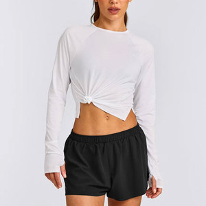 Camiseta Deportiva de Manga Larga para Mujer, Sin Relleno, con Diseño de Orificios para Pulgares en los Puños, Transpirable, de Alta Calidad, Poliéster/Elastano - Product Image 1
