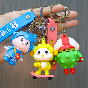 Porte-clés en caoutchouc 3D personnalisé en PVC souple avec impression UV, style anime et dessin animé, nom personnalisé, cadeau promotionnel - Product Image 3