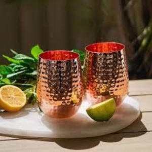 Travel Use Copper Glass Tumbler Manufacturer Ayurvedic Drinking Water Cup Bulk Export Metal <b>Drinkware</b> Supplier - Product Image 1